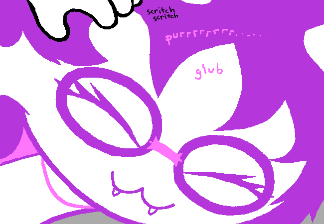 A GIF of Fefetasprite being pet by Roxy Lalonde.