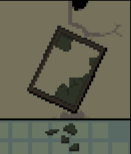 The cracked mirror from the Z rank room in the Green Room.